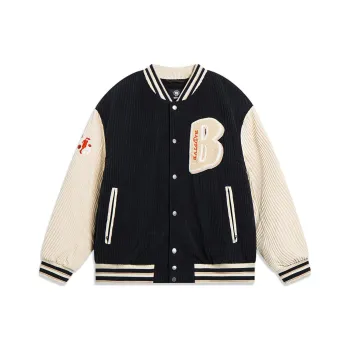 LiNing Badfive Baseball Jacket Men's Black Dusty Khaki