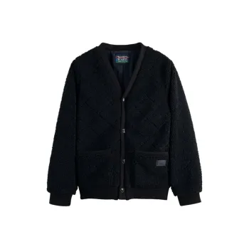 Scotch&Soda Velvet-feel Coat Men's Black