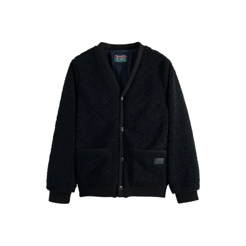 Scotch&Soda Velvet-feel Coat Men's Black-0