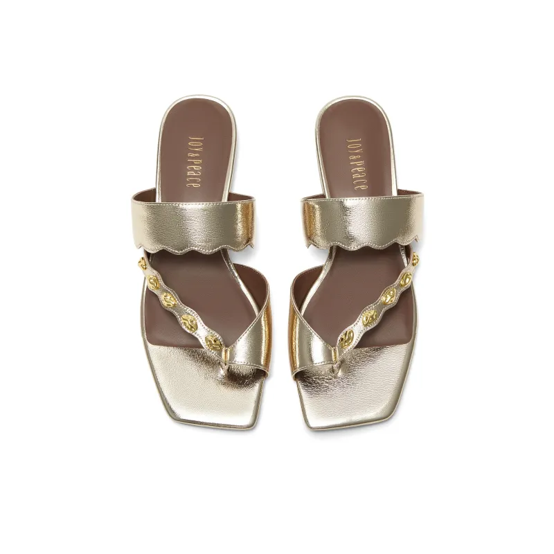 Joypeace Flip Flops Women's Gold-3