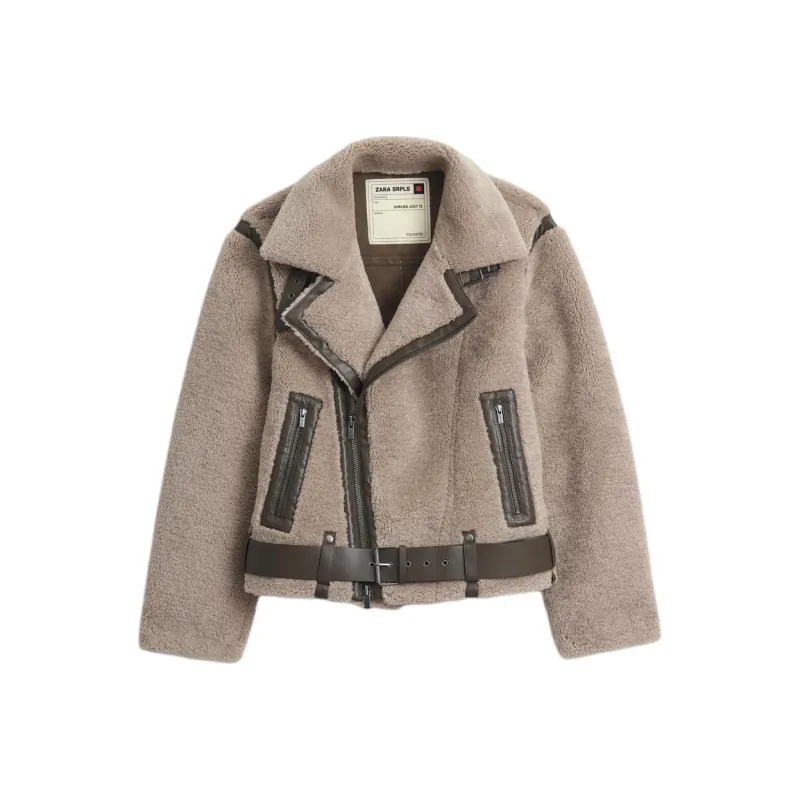 ZARA Velvet feel Coat Men's Dark Taupe-0