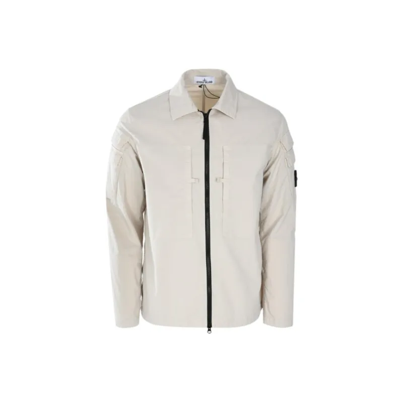 STONE ISLAND Compass patch Zip up Shirt Jacket-0