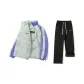 Smoke Blue+Sherpa Waffle Knit Pants Black