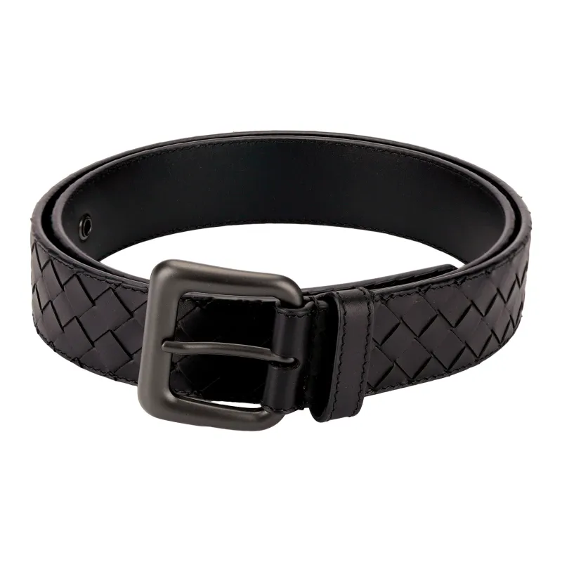 Bottega Veneta Cow Leather Belt Unisex Brown Width 3.5cm-1