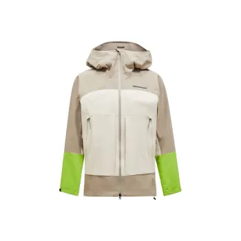 PEAK PERFORMANCE Water Resistant Windproof Breathable Windbreaker Jacket Men's Sand/Light Sand/Sparkling Green