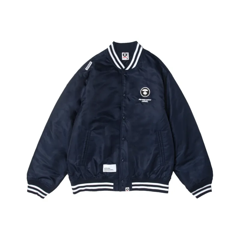 Aape By *A Bathing APE® Logo print Baseball collar Bomber Jacket-6