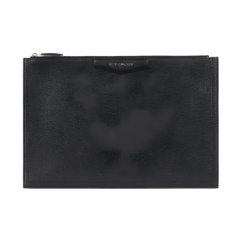 Givenchy Antigona Sheepskin Clutch Tubas Women's Black