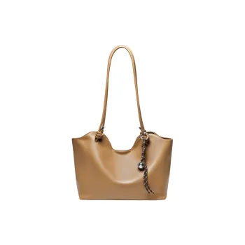 15 MINS Synthetic Leather Tote Bag, Shopping Bag, Shoulder Bag Regular Women's Brown/Coffee/Black
