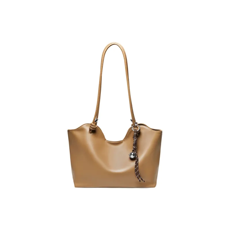 15 MINS Synthetic Leather Tote Bag, Shopping Bag, Shoulder Bag Regular Women's Brown/Coffee/Black-0