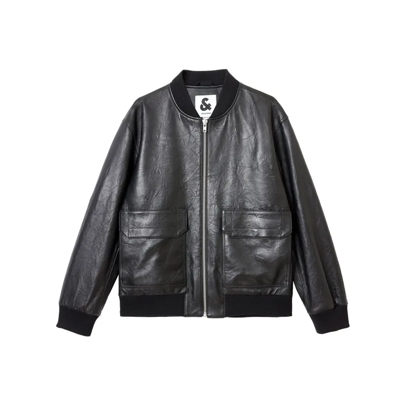 JACK JONES· Leather Jacket Men's Men's-0