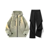 Silver Green+Black[Waterproof Clothing Sets]