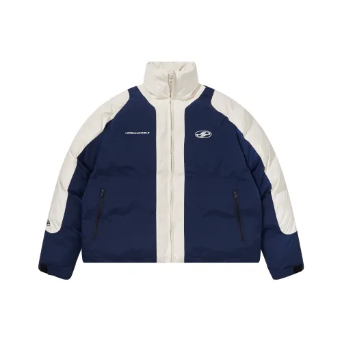 HARSH AND CRUEL Puffer Jacket Coat Unisex Blue