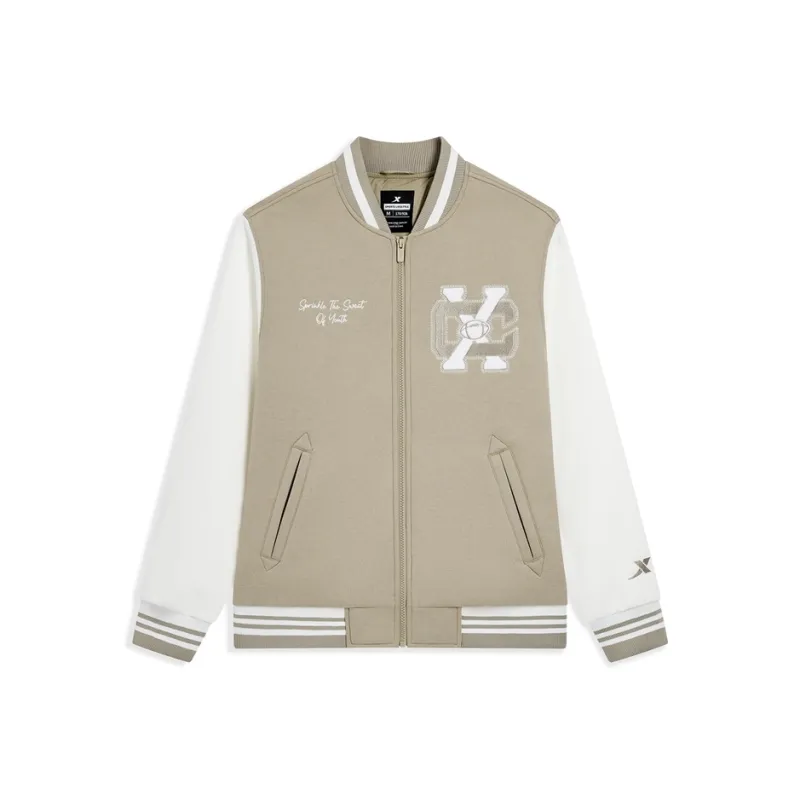 XTEP Baseball Jacket Unisex Jet Black/Good White-0