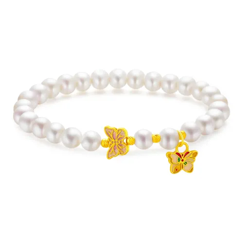 Lao Feng Xiang Pearl S925 Sterling Silver Bracelet Women's