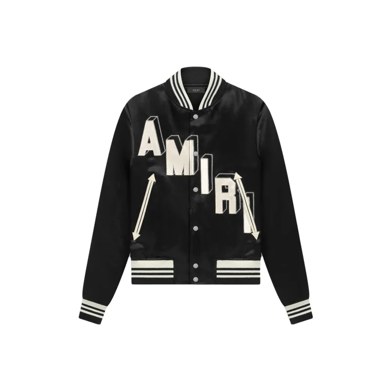 AMIRI Logo embroidered Varsity Jacket-0
