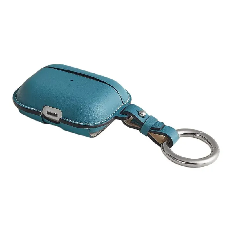 HERMES Swift Calfskin Earphone Case Women's 75 Bley Jean Denim Blue-3