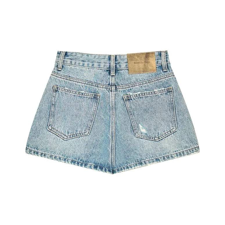 ELF SACK Denim Shorts Women's Denim Blue-1