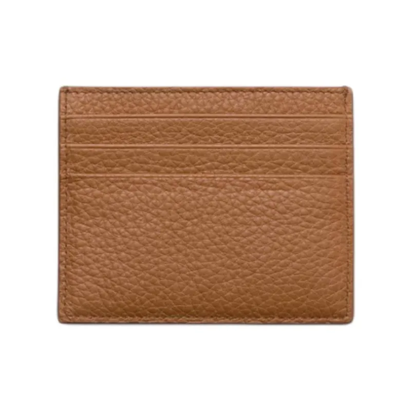 PRADA Vitello Dino Cow Leather Card Holder Men's Cognac Brandy-1