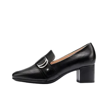 Ecco Body Shaping 35 Square Toe Loafers 5cm Women's Black