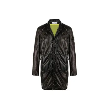 STONE ISLAND Trench Coat Men's Black