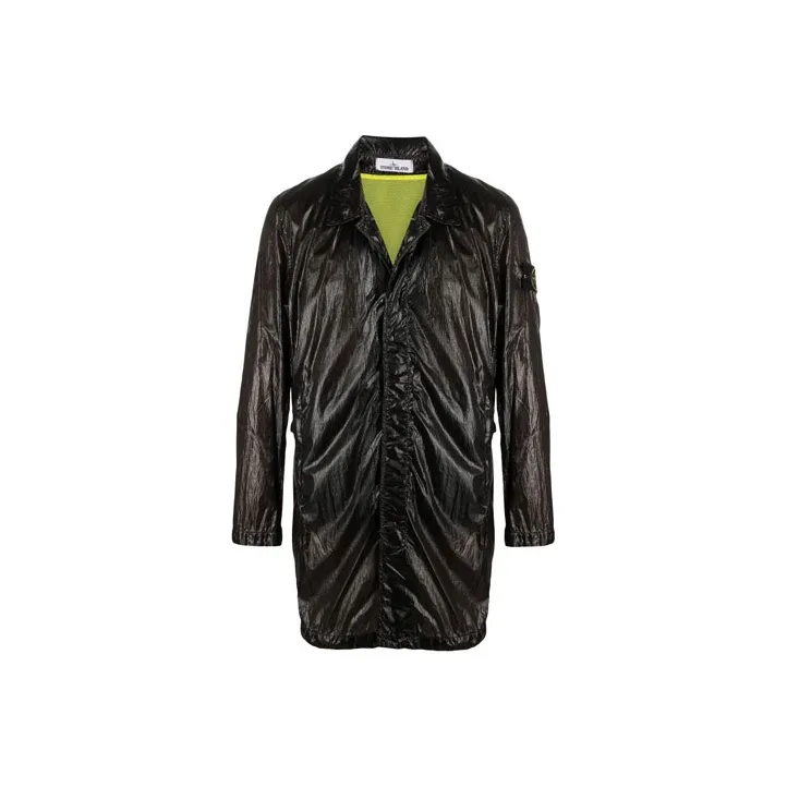 STONE ISLAND Trench Coat Men's Black-0
