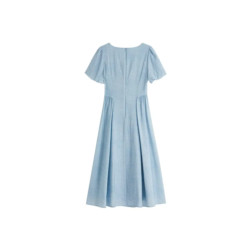 Inman Long Sleeved Dress Women's Powder Blue-1