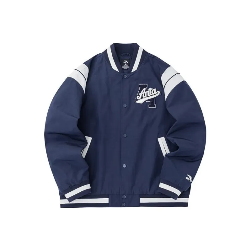 Anta Life Collection Baseball Jacket Unisex Deep Navy Blue-0