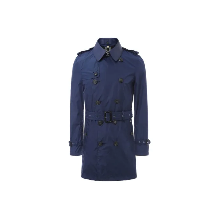 Burberry Trench Coats Men Dark Blue-0