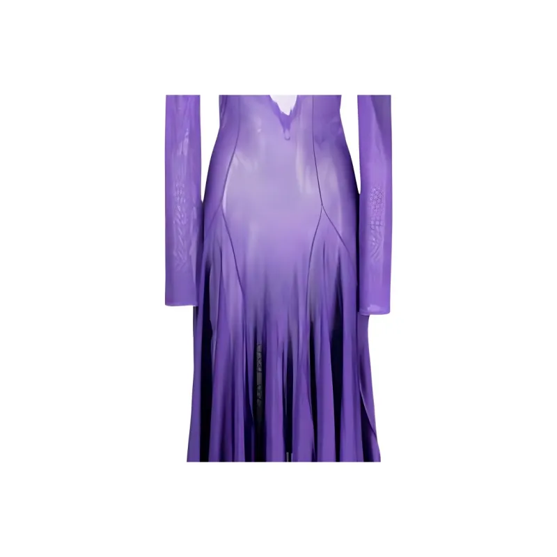 FANSIZHE Long Sleeved Dress Women's Purple-4
