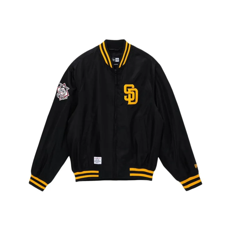 New Era x MLB SS24 Seoul Collection San Diego Padres Baseball Jacket Unisex Black-0