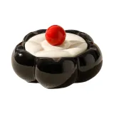 Milk White Lid with Black Base Floral Ashtray