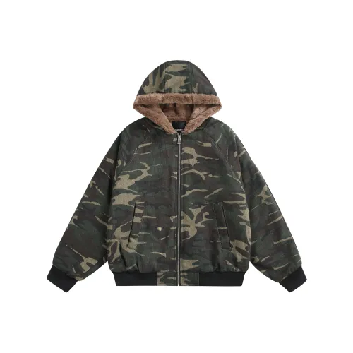GEOFFREY B. SMALL Velvet-feel Coat Unisex Camouflage