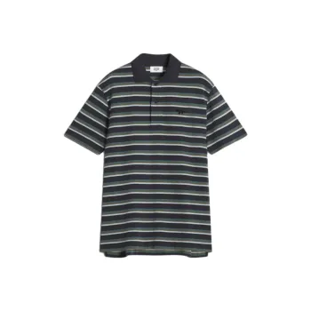 Maison Kitsune Profile Fox patch Striped Polo Shirt