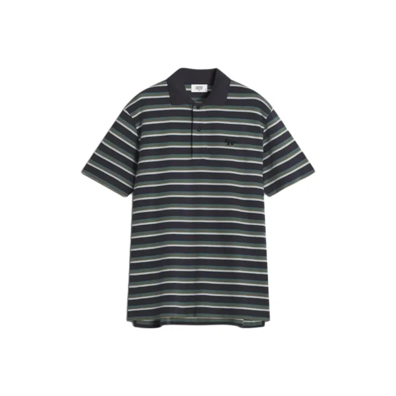 Maison Kitsuné Profile Fox patch Striped Polo Shirt-0