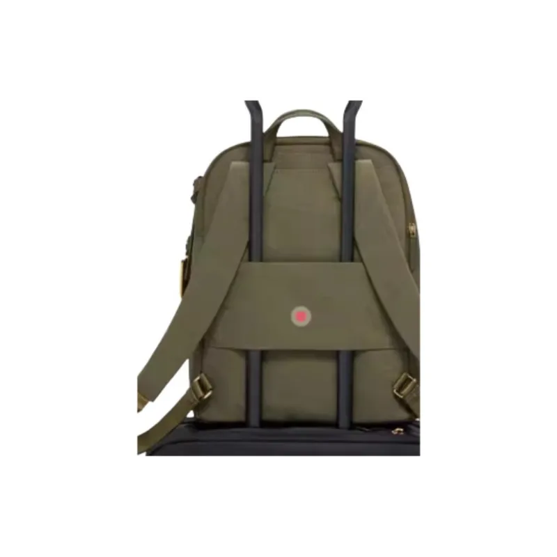 TUMI Voyageur Fabric With Cow Leather Backpack Medium Size Women's Olive Green-3