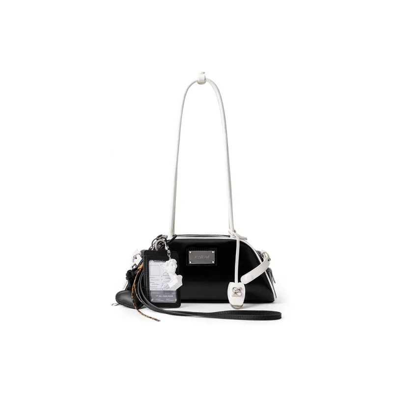 MCMIKO Cow Leather Bowling Bag, Shoulder Bag Regular Women's Multicolor-0
