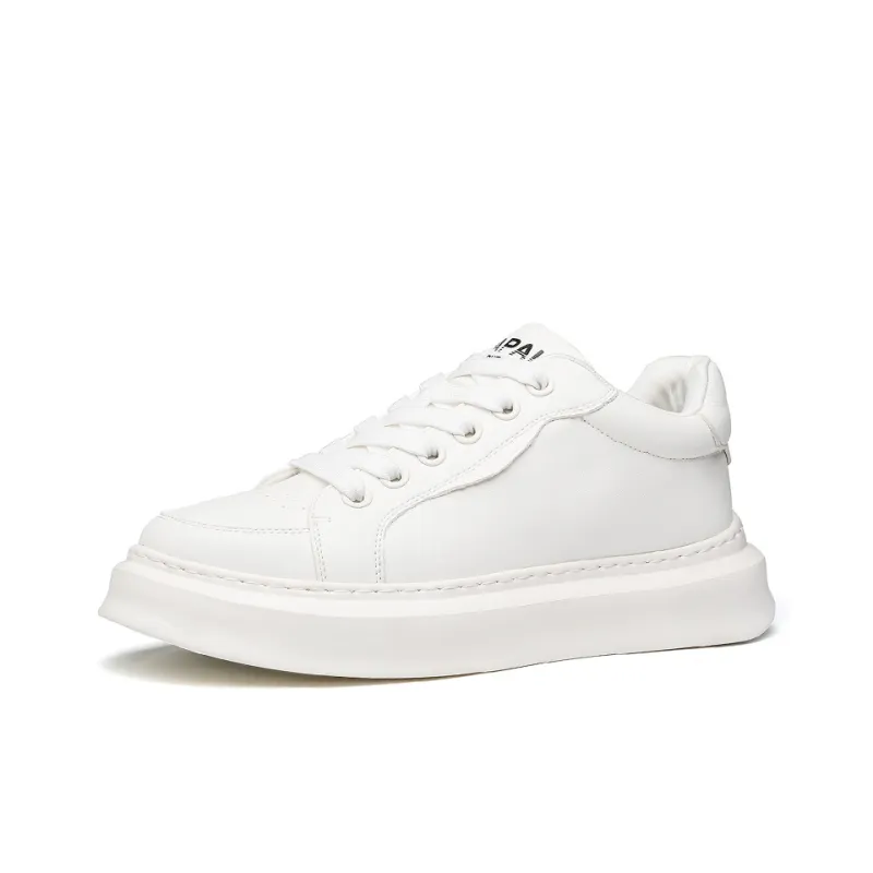 HD Slip Resistant, Abrasion Resistant, Lightweight, Breathable Low Top Skateboard Shoes Men's White-1