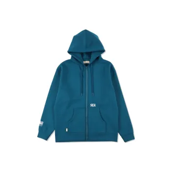 WIND AND SEA WDS-ES CARDBOARD ZIP UP HOODIE Jackets Coats Unisex Blue