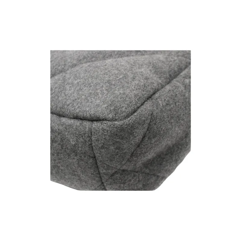 CHANEL 19Bag Wool Flap Crossbody Bag, Shoulder Bag Women's Gray-4