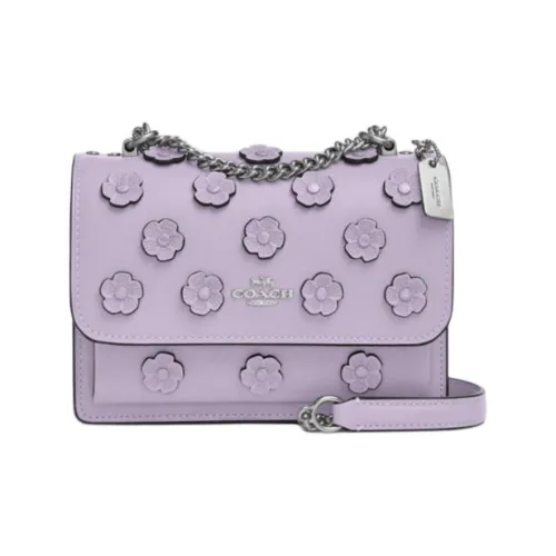 COACH Klare Cow Leather Shoulder Bag, Crossbody Bag Mini Women's Lilac Purple