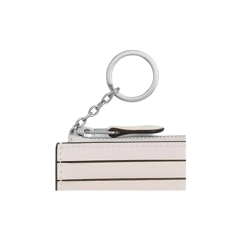 COACH Skinny Id Case Coated Canvas With Smooth Leather Document Bag, Card Holder Mini Women's Silver-2