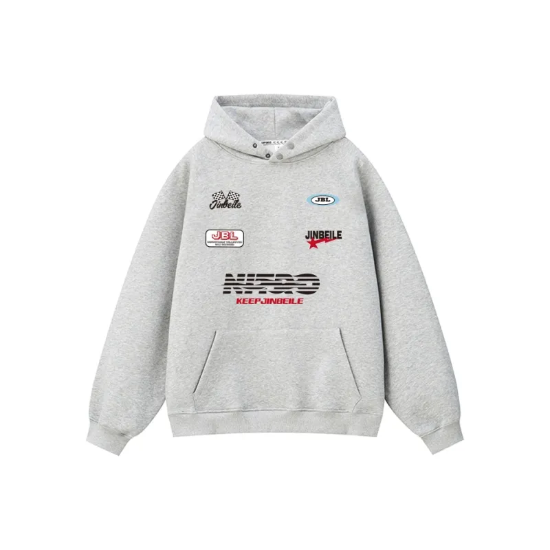 JINBEILE Sweatshirt Unisex White Heather Gray-11