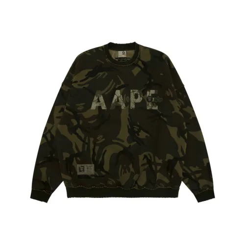 Aape x ALPHA INDUSTRIES FW24 Sweatshirt Men's Light Green
