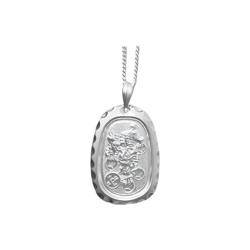 Old Qingyun Silver Building 999 Fine Silver Pendants Unisex-0