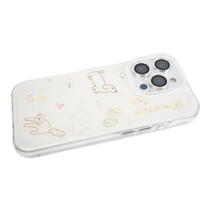 Wei Xin Acrylic Material Multicolor Line Animal Phone Cases Compatible With IPhone 16/15 Pro Max/Apple 13/14 Pro/Max-5