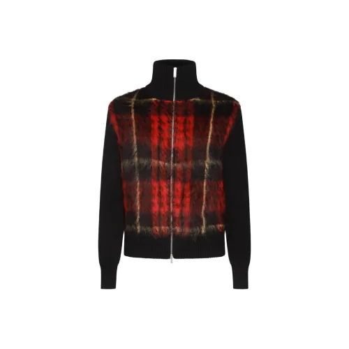 Alexander McQueen Tartan Brushed Effect Zip Up Cardigan