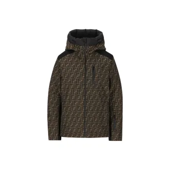 FENDI Ff Motif Zip Up Hooded Jacket