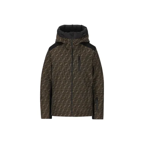 FENDI Ff Motif Zip Up Hooded Toni jacket