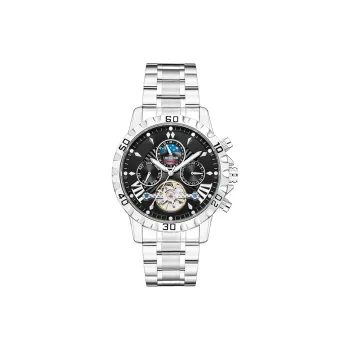 LIBER AEDON Artisan Collection Automatic Mechanical Movement Steel Strap Black Dial Men's Watches