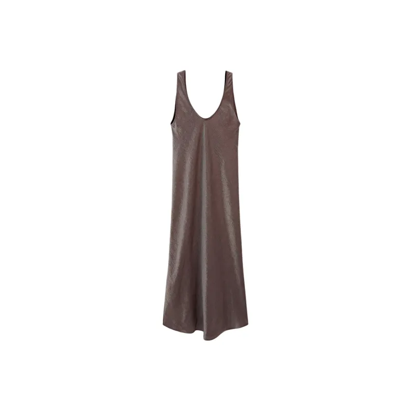 Massimo Dutti Sleeveless Dress Women's Brown-1